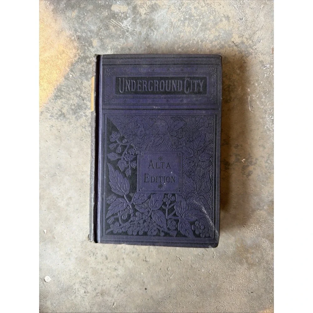 antique hardcover copy of Jules Verne's novel Underground City